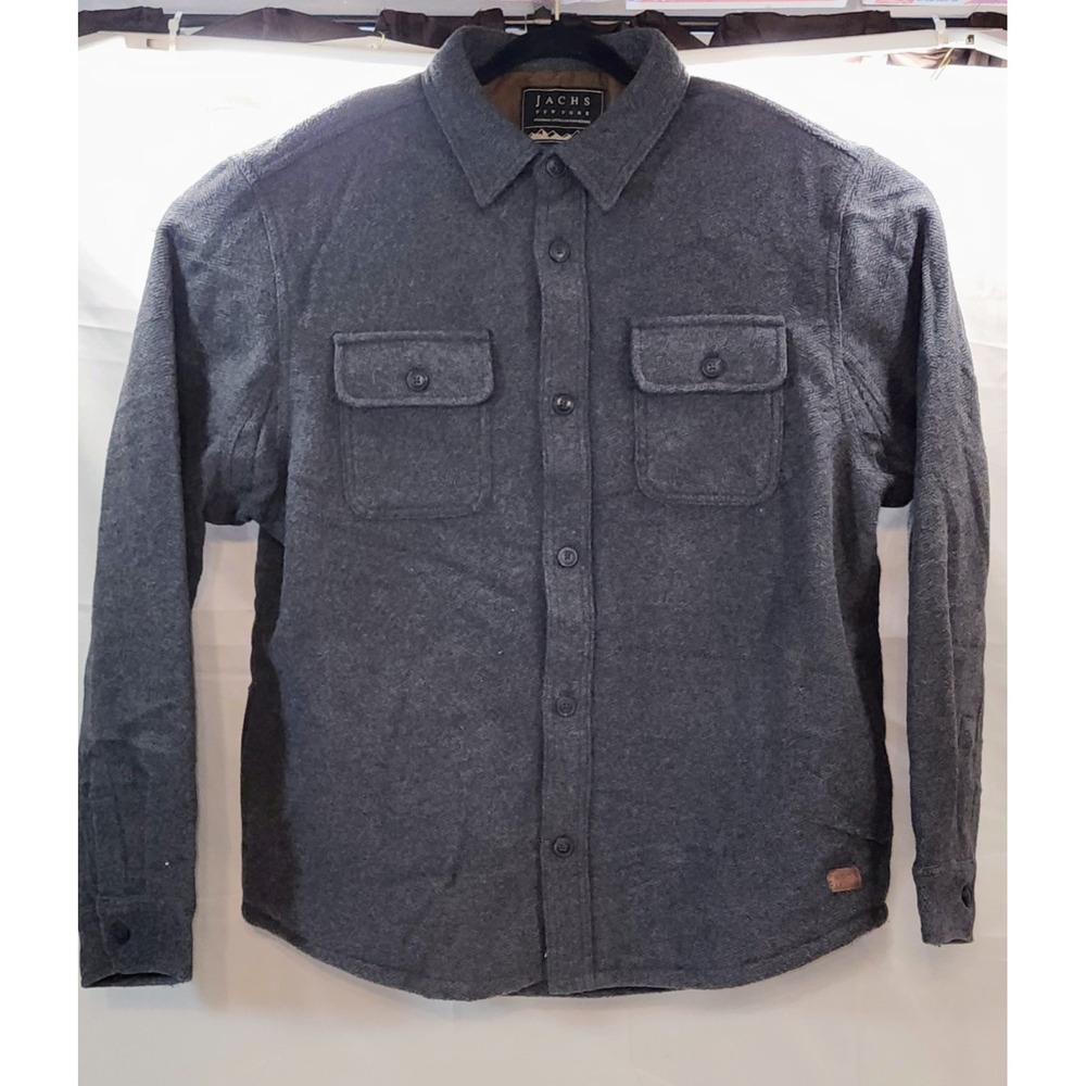 🔥 Jachs New York Men's Gray Wool Blend Sherpa Lined Shirt Jacket Size XL 🔥